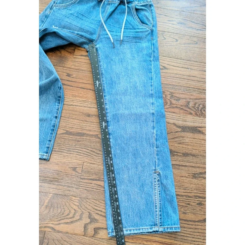 NWT One Teaspoon Roadhouse Drawstring Pull On Wide Leg Jeans Distressed Sz S - Picture 6 of 7